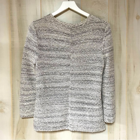 Amina Rubinacci Napoli Italian Gray White Knit Zipper Cardigan Pockets Sz 46 (M) - Picture 2 of 6